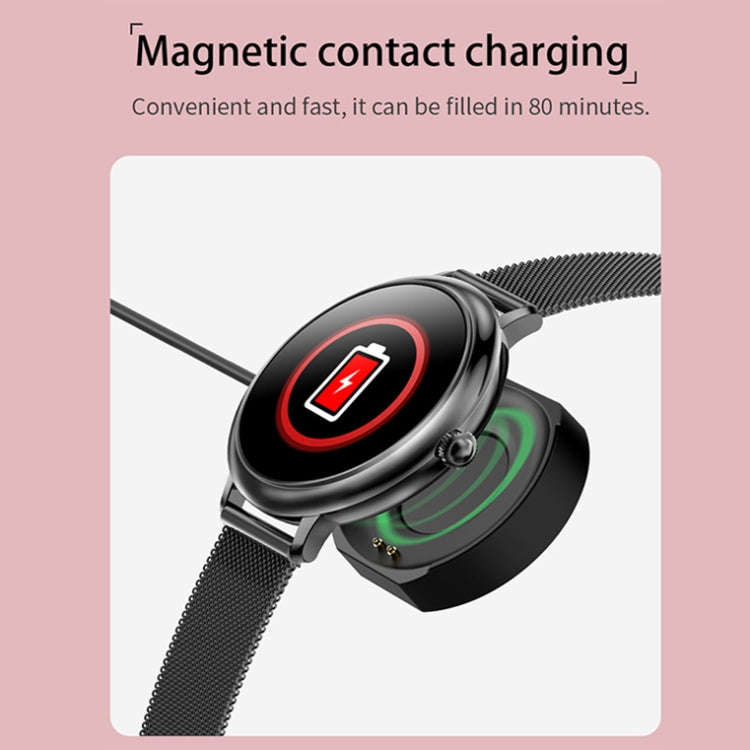 LOANIY CF80 1.08 Inch Heart Rate Monitoring Smart Bluetooth Watch, Color: Silver Steel