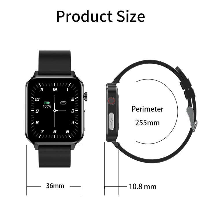 LOANIY E86 1.7 Inch Heart Rate Monitoring Smart Bluetooth Watch, Color: Black