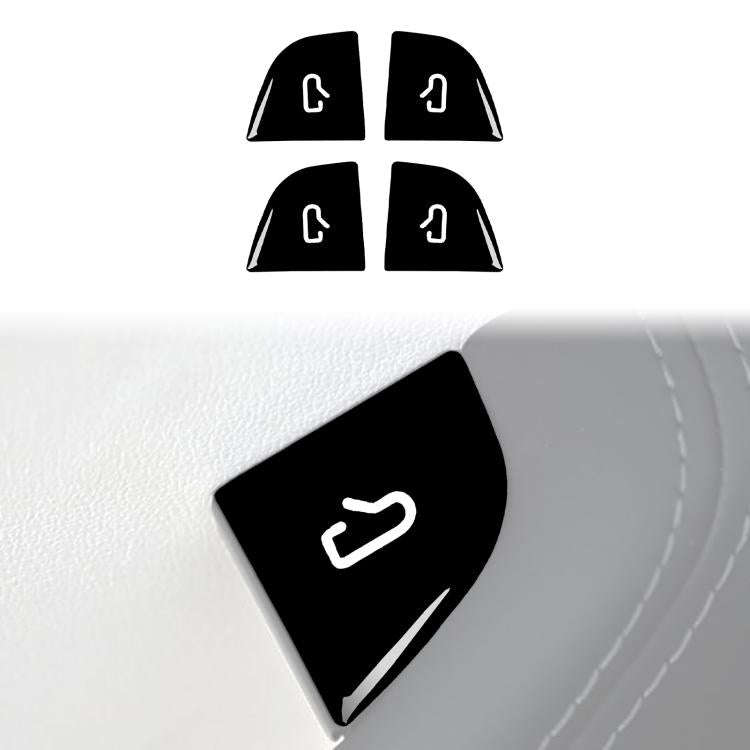 For Tesla Model 3 4pcs/ Set B-type Car Window Switch Stickers(Piano Black)