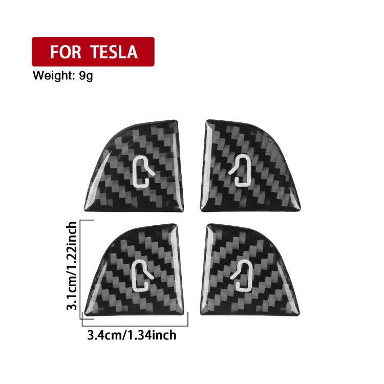 For Tesla Model 3 4pcs/ Set B-type Car Window Switch Stickers(Black)