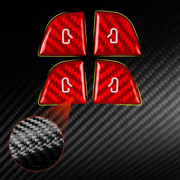 For Tesla Model 3 4pcs/ Set B-type Car Window Switch Stickers(Red)