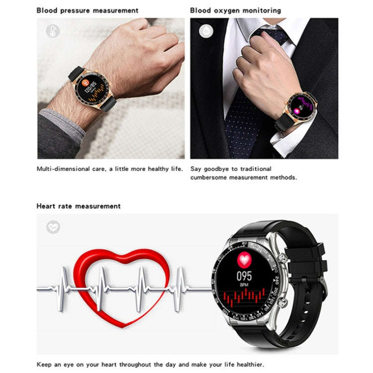 LOANIY E18 Pro Smart Bluetooth Calling Watch with NFC Function, Color: Gold Leather