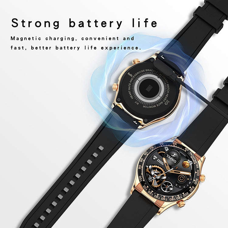 LOANIY E18 Pro Smart Bluetooth Calling Watch with NFC Function, Color: Gold Leather