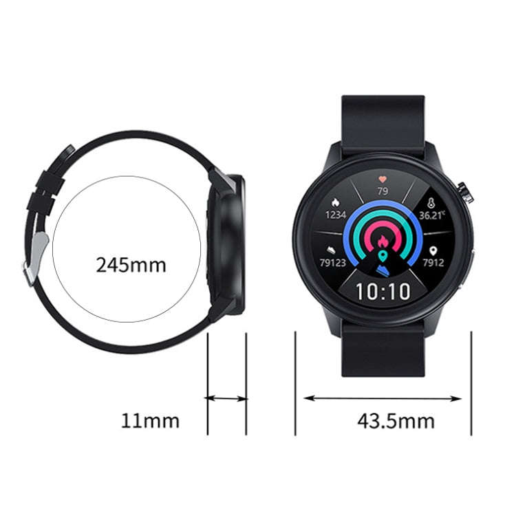 LOANIY E80 1.3 Inch Heart Rate Detection Smart Watch, Color: Black Silicone