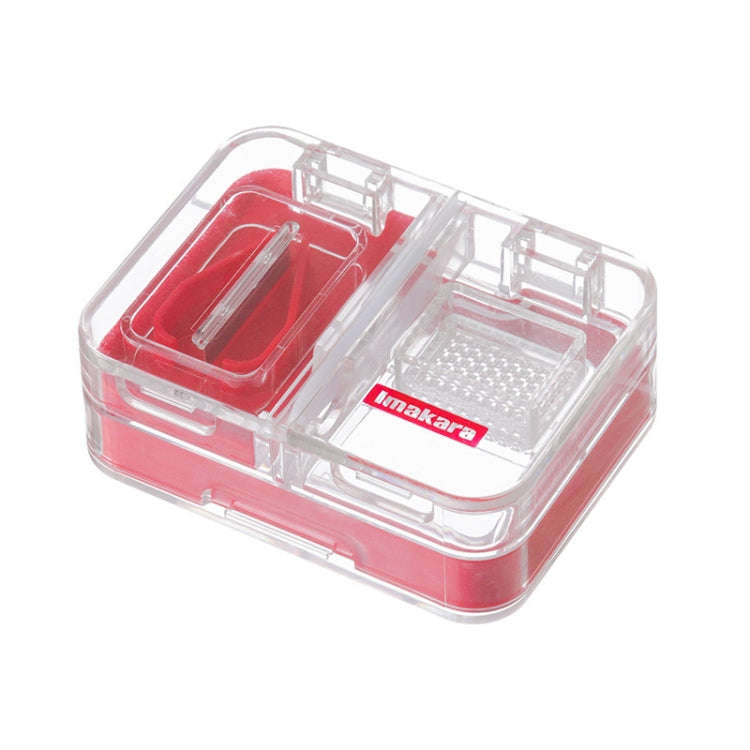 Imakara Mini Square Portable Sealed Medicine Cutter Dispenser Box(Red)