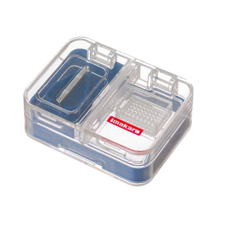 Imakara Mini Square Portable Sealed Medicine Cutter Dispenser Box(Blue)