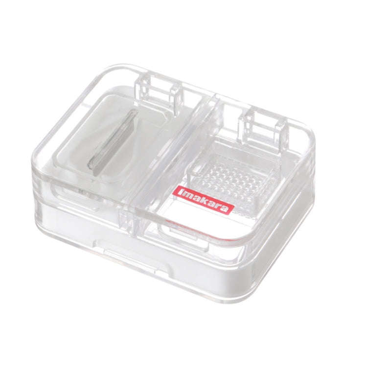 Imakara Mini Square Portable Sealed Medicine Cutter Dispenser Box(White)