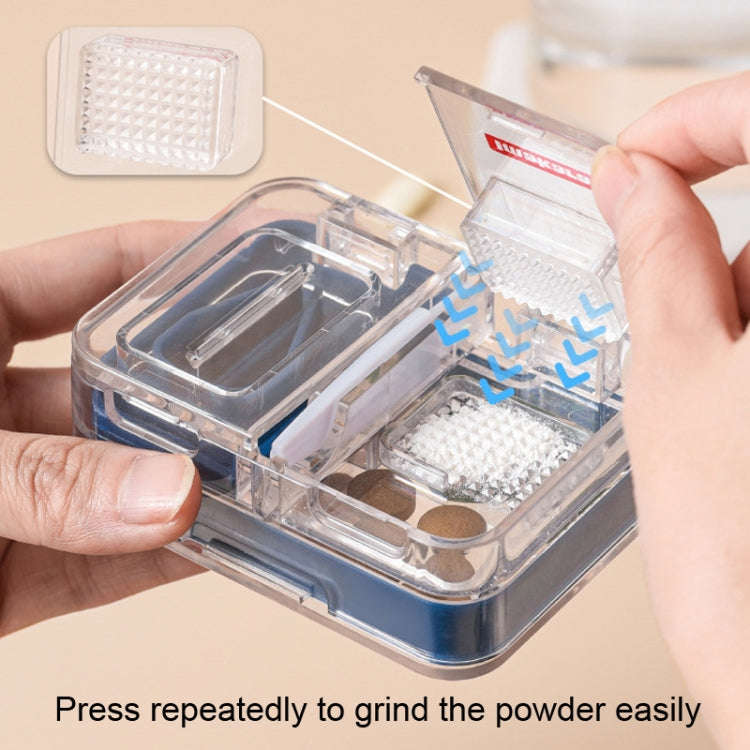 Imakara Mini Square Portable Sealed Medicine Cutter Dispenser Box(Red)