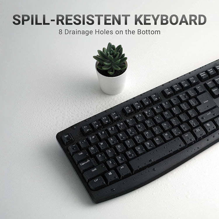 Rapoo X1800PRO 104 Keys Waterproof Multimedia Wireless Keyboard Mouse Set(Black)