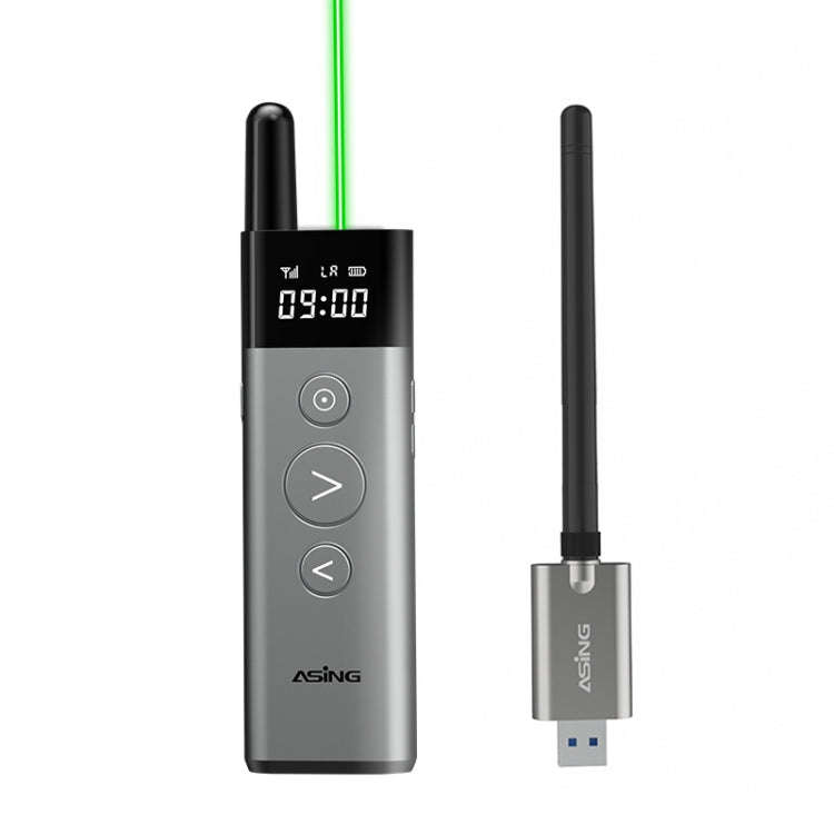 ASiNG A10 Green Light PPT Page Turning Pen Remote Control Presentation Pen, Capacity: 128M (Gray)