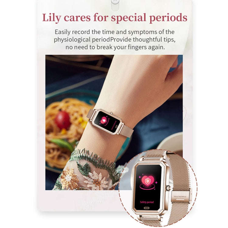 LOANIY HT2 1.28 Inch Heart Rate Detection Pedometer Smart Watch, Color: Gold Leather