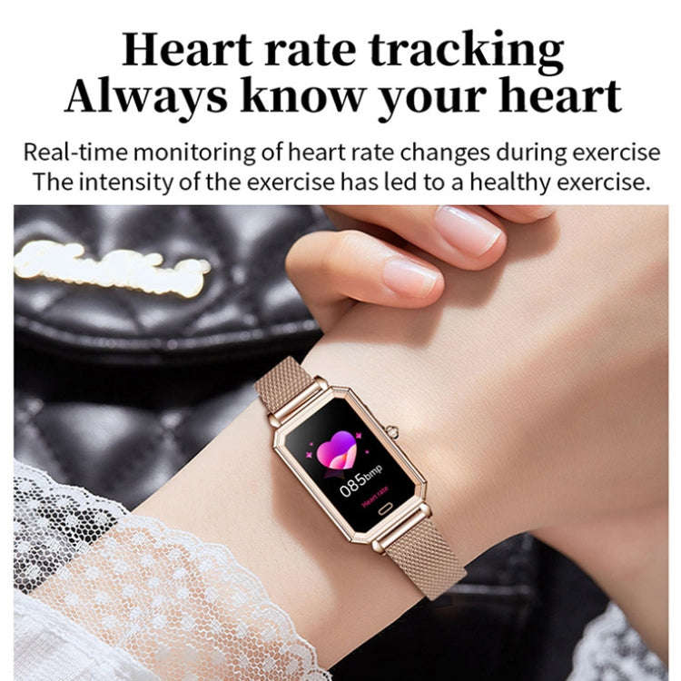 LOANIY HT2 1.28 Inch Heart Rate Detection Pedometer Smart Watch, Color: Gold Leather