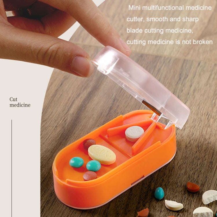 Home Convenient Transparent Tablet Divider Compartments Medicine Boxes(Orange)