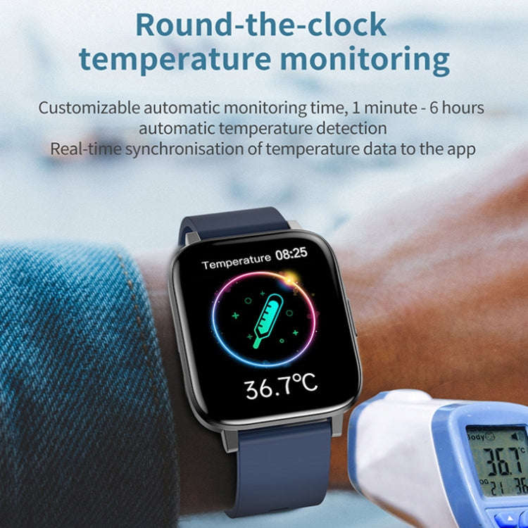LOANIY F60 1.7 Inch Body Temperature Detection Smart Watch(Blue)