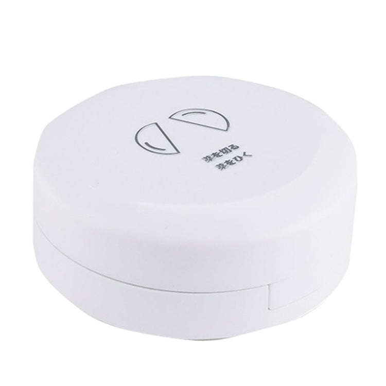 Double-layer Round Eight Grids Portable Medicine Box with Cutter(White)