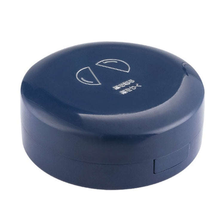 Double-layer Round Eight Grids Portable Medicine Box with Cutter(Blue)