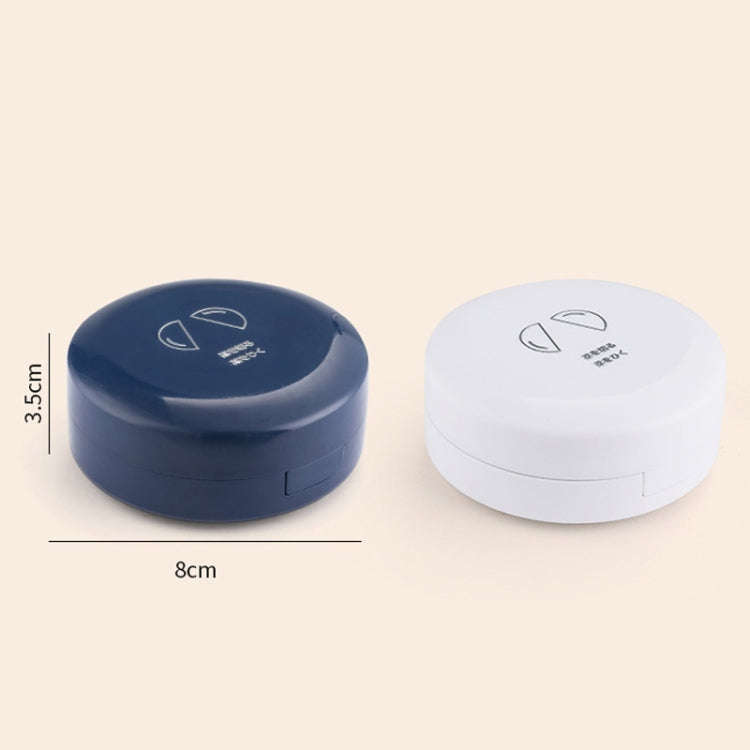 Double-layer Round Eight Grids Portable Medicine Box with Cutter(White)