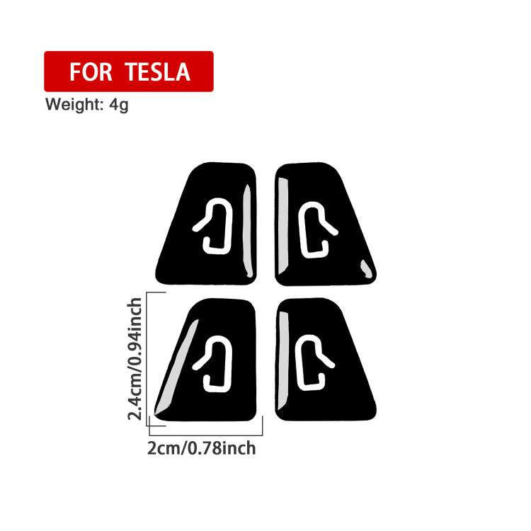 For Tesla Model 3/Y 4pcs /Set Car Window Switch Stickers(Piano Black)