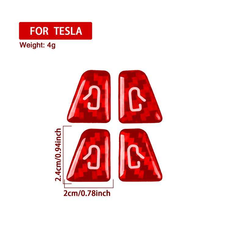 For Tesla Model 3/Y 4pcs /Set Car Window Switch Stickers(Red)