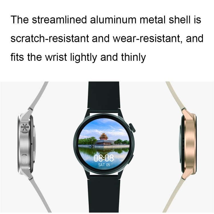 Wearkey DT4+ 1.36 Inch HD Screen Smart Call watch with NFC Function, Color: Gold Silicone