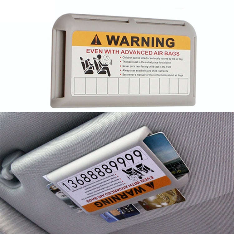 Car Sun Visor Card Holder Pass Fuel Card Holder Parking Number Card(Gray Bagged)