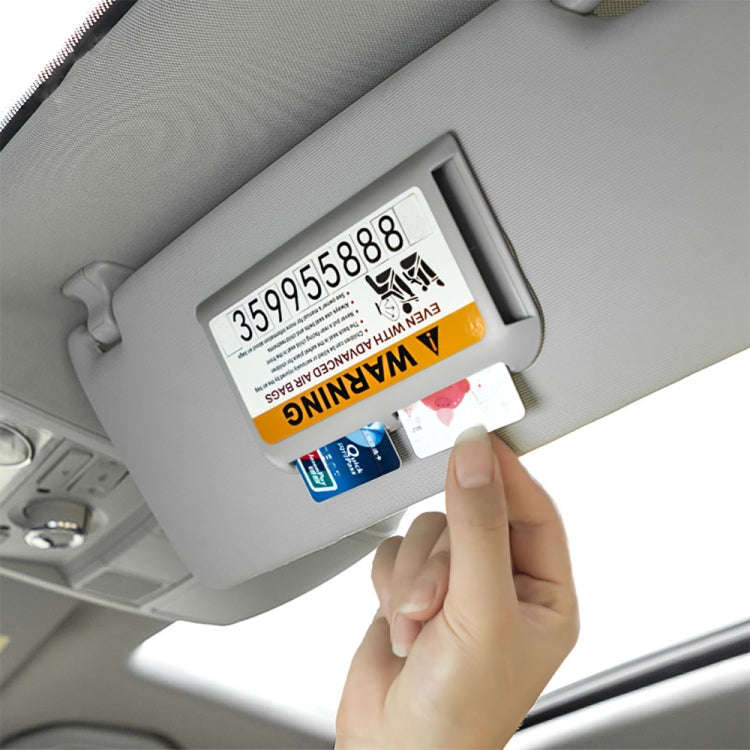 Car Sun Visor Card Holder Pass Fuel Card Holder Parking Number Card(Gray Bagged)