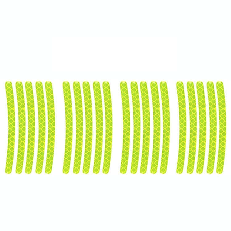 20pcs /Set Car Wheel Reflective Stickers 3D Personal Decoration Tire Warning Stickers(Fluorescence)