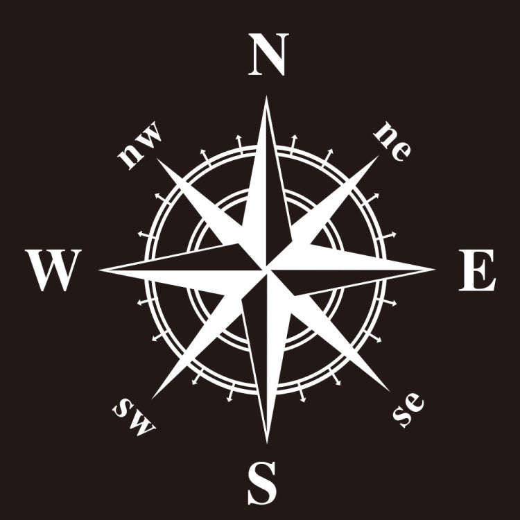 D-336 Car Compass Graphic Sticker Hood Car Body Universal Sticker(White)