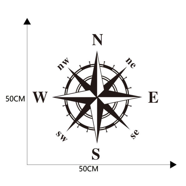 D-336 Car Compass Graphic Sticker Hood Car Body Universal Sticker(White)