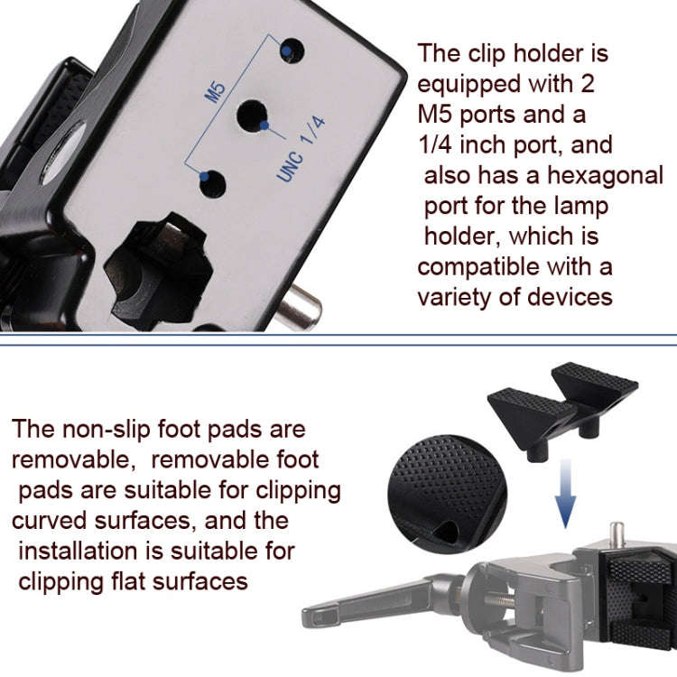 CL-22 Multi-function SLR Camera Fixed Clip Gimbal Vigorously Clip Photography Pliers(Black)