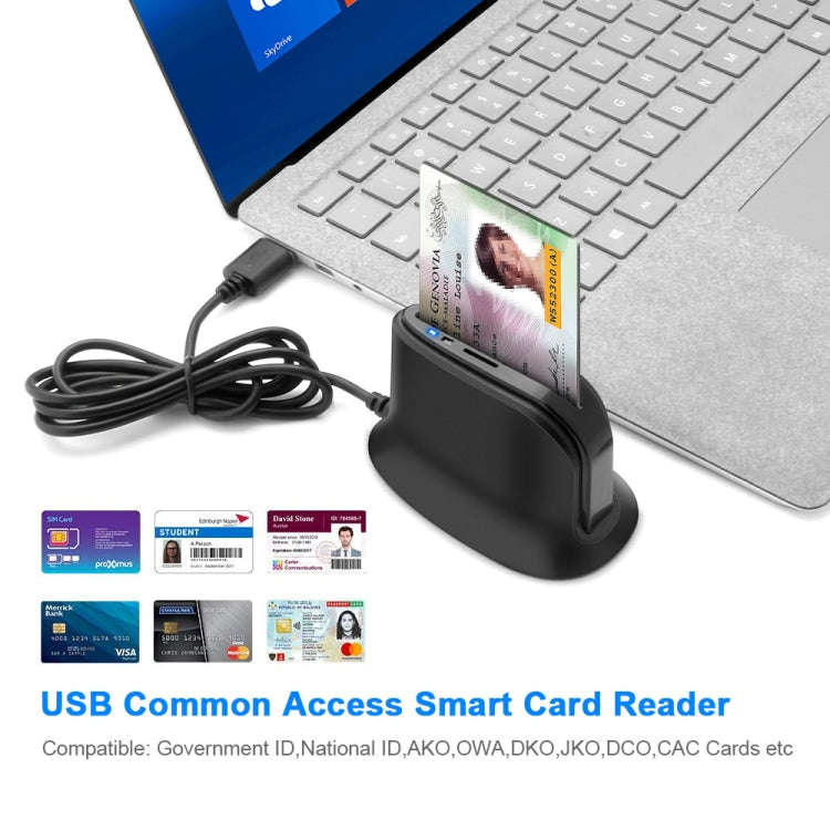 Rocketek  SCR812 USB 2.0 Smart Card Reader IC ID CAC TF Card Reader(Black)