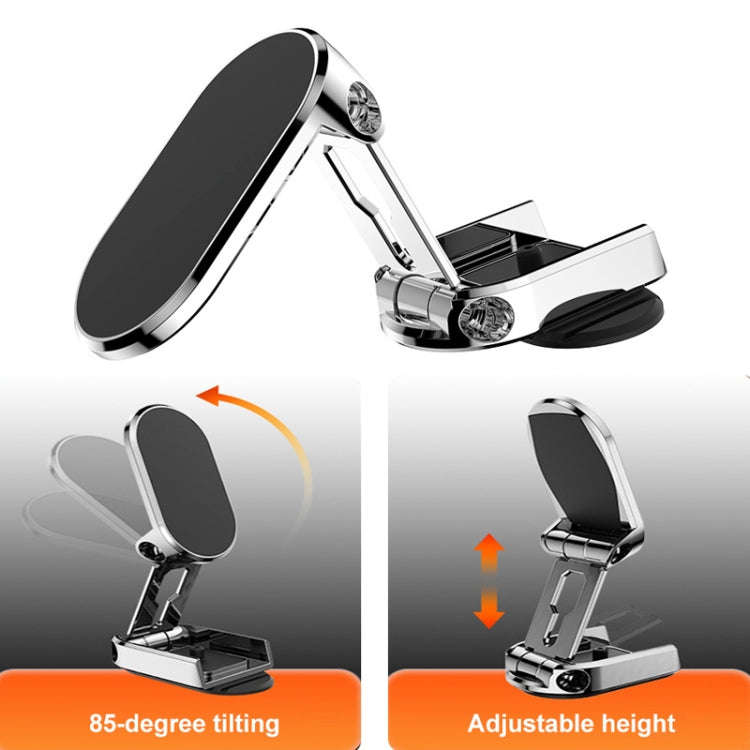 Vehicle Bracket Magnetic Navigation Bracket(Folding Silver)