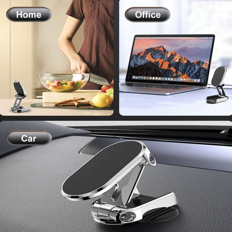 Vehicle Bracket Magnetic Navigation Bracket(Folding Silver)