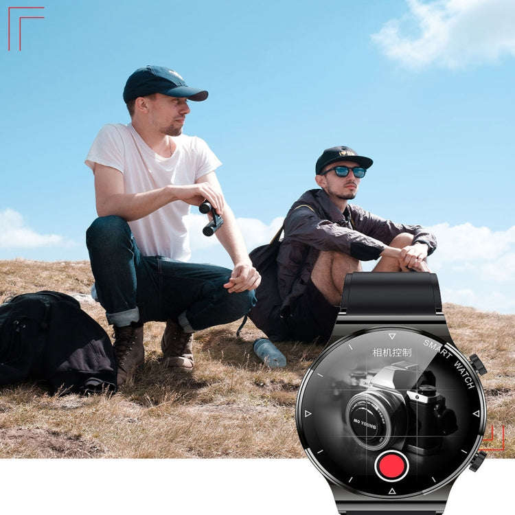 ME88 1.32 Inch Heart Rate Sleep Monitoring Smart Watch(Black Leather)