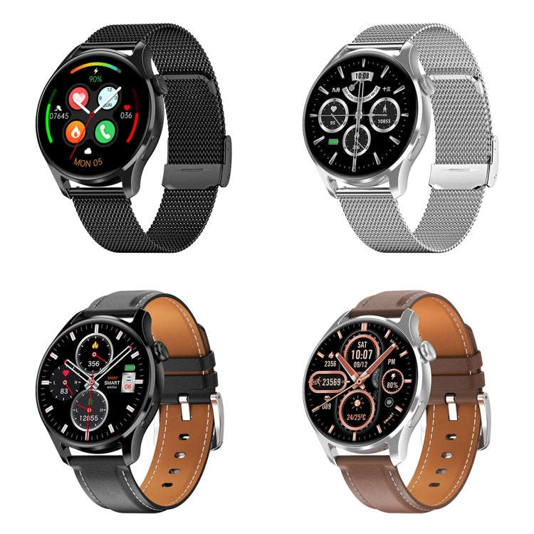 HD3 1.32 Inch Heart Rate Monitoring Smart Watch with Payment Function(Silver Steel)