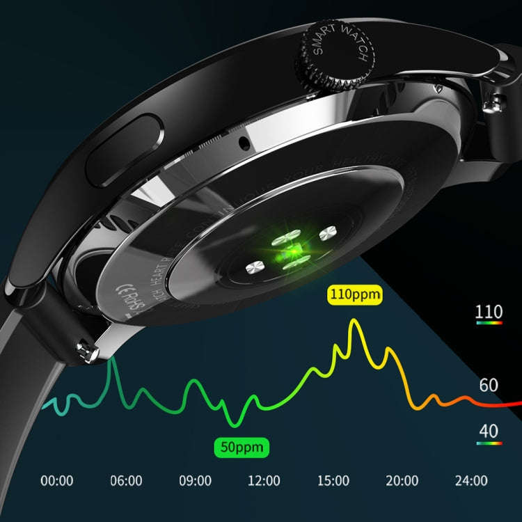 HD3 1.32 Inch Heart Rate Monitoring Smart Watch with Payment Function(Black Leather)