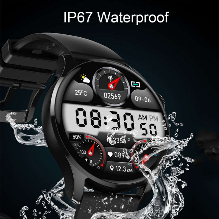 HD3 1.32 Inch Heart Rate Monitoring Smart Watch with Payment Function(Black Leather)