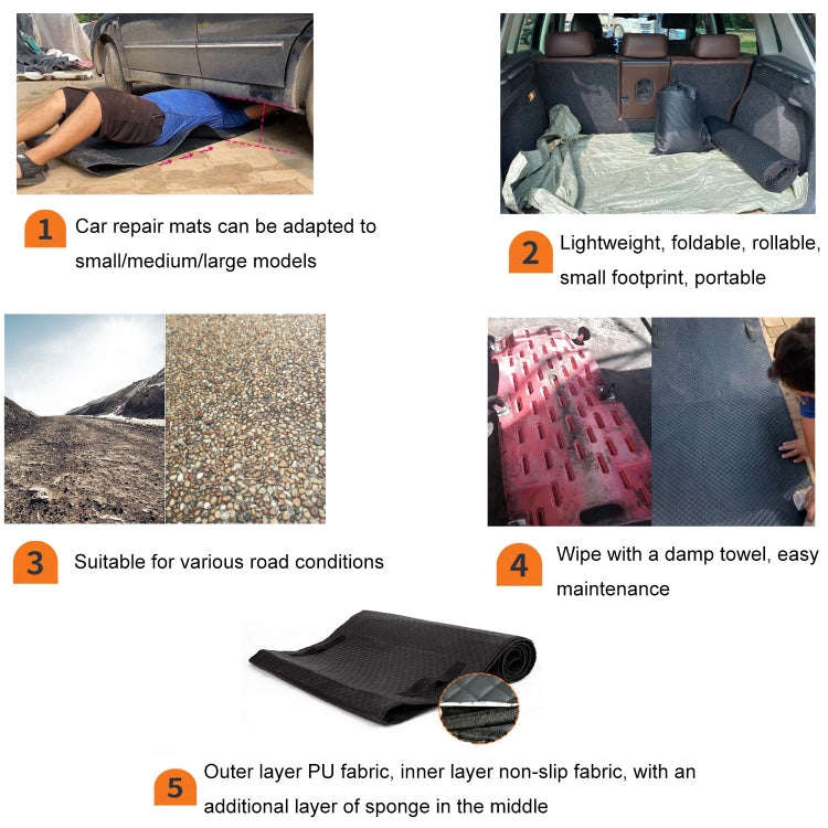 Portable Non-slip Car Repair Reclining Pad(Black)