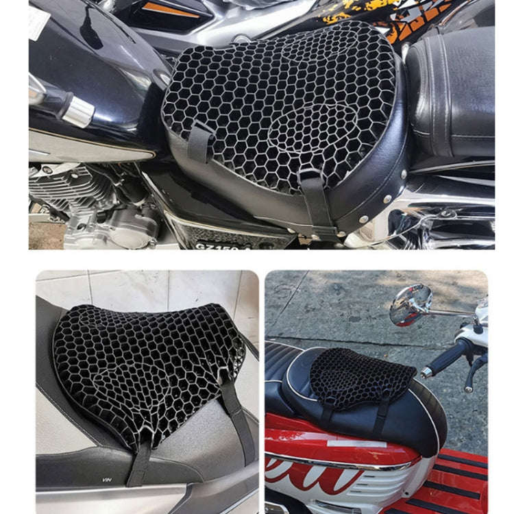 Shock-Absorbing Breathable Honeycomb Motorcycle Seat Cushion, Specification: PE Bag+Mesh Cover