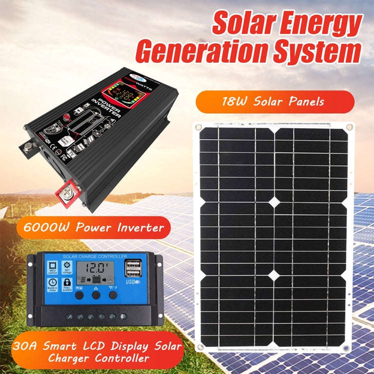 Tang 3 Generations Home Solar Generator Inverter+30A Controller+18W 12V Solar Panel, Specificatio...