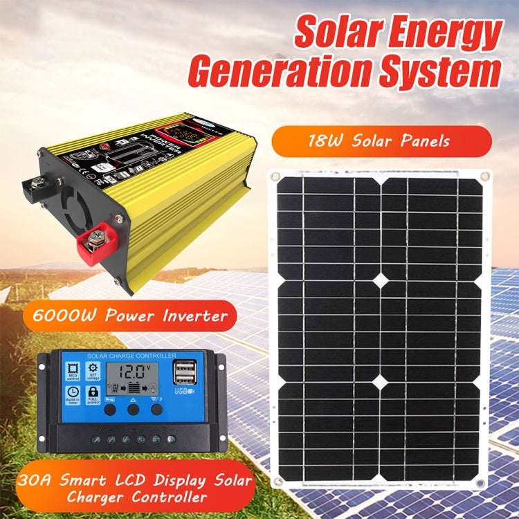 Tang 3 Generations Home Solar Generator Inverter+30A Controller+18W 12V Solar Panel, Specificatio...
