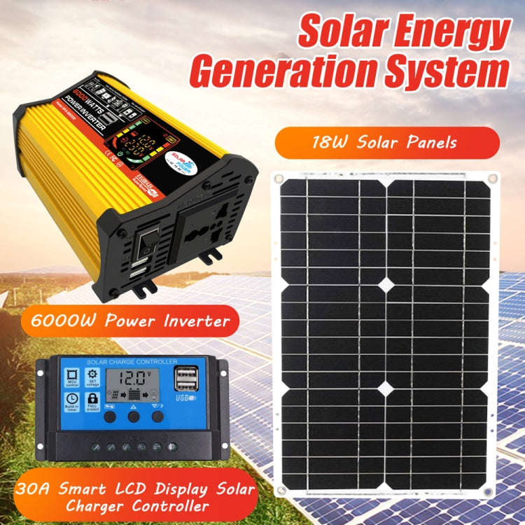 Saga 3 Generations Home Solar Generator Inverter+30A Controller+18W 12V Solar Panel, Specificatio...