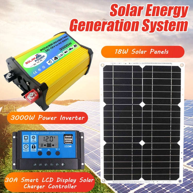 Saga Generation 1 Home Solar Generator Inverter+30A Controller+18W 12V Solar Panel, Specification...