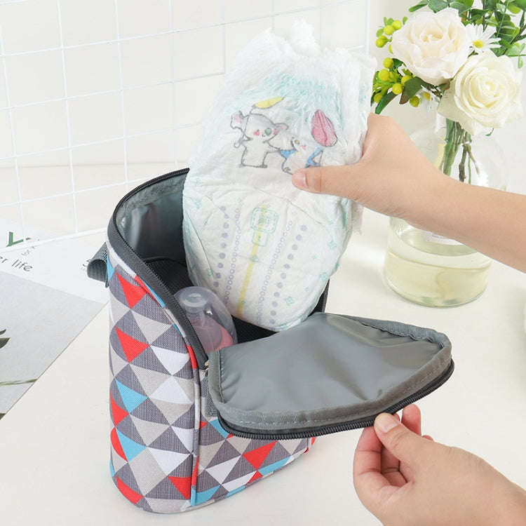 Travel Diaper Storage Bag Hang Baby Stroller Thermal Insulation Bottle Bag(Black Circle)
