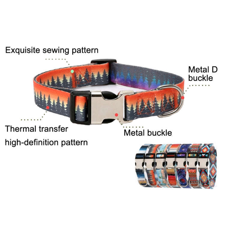 Pet Ethnic Style Polyester Cotton Print Pattern Collar, Size: XL: 2.5x43-71cm(Maya Fans)