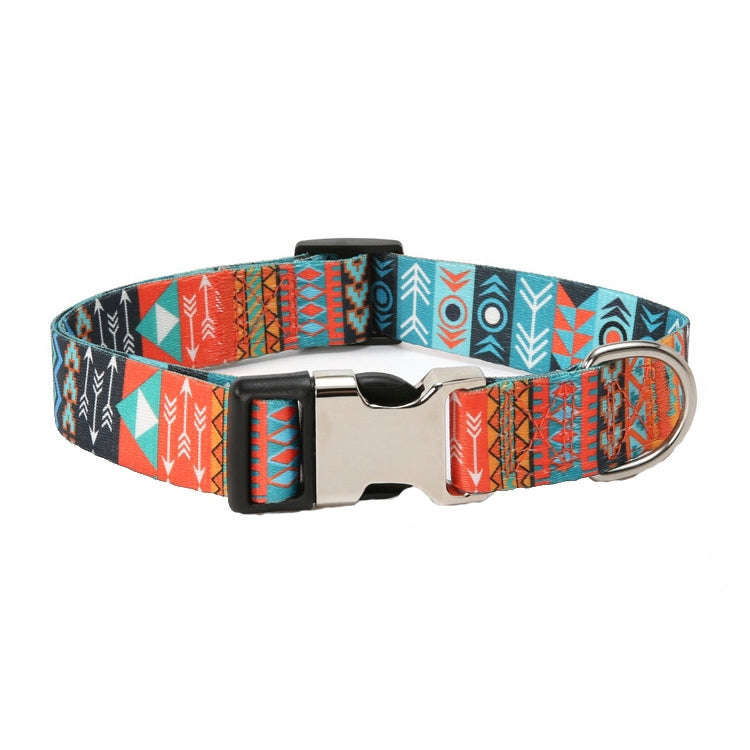 Pet Ethnic Style Polyester Cotton Print Pattern Collar, Size: XL: 2.5x43-71cm(Maya Fans)
