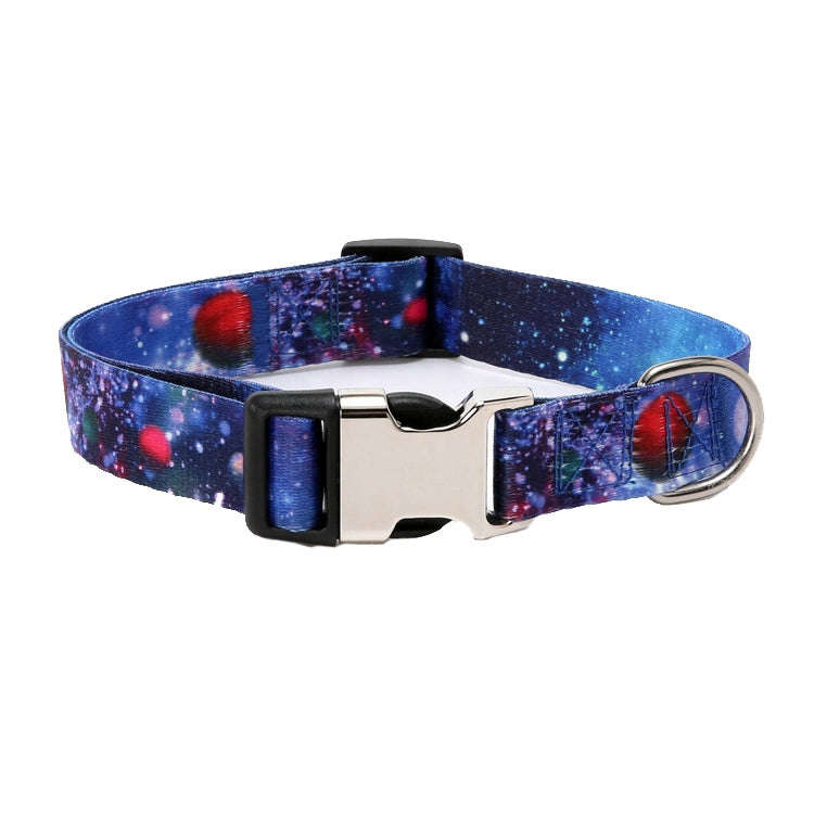 Pet Ethnic Style Polyester Cotton Print Pattern Collar, Size: XL: 2.5x43-71cm(Milky Way)
