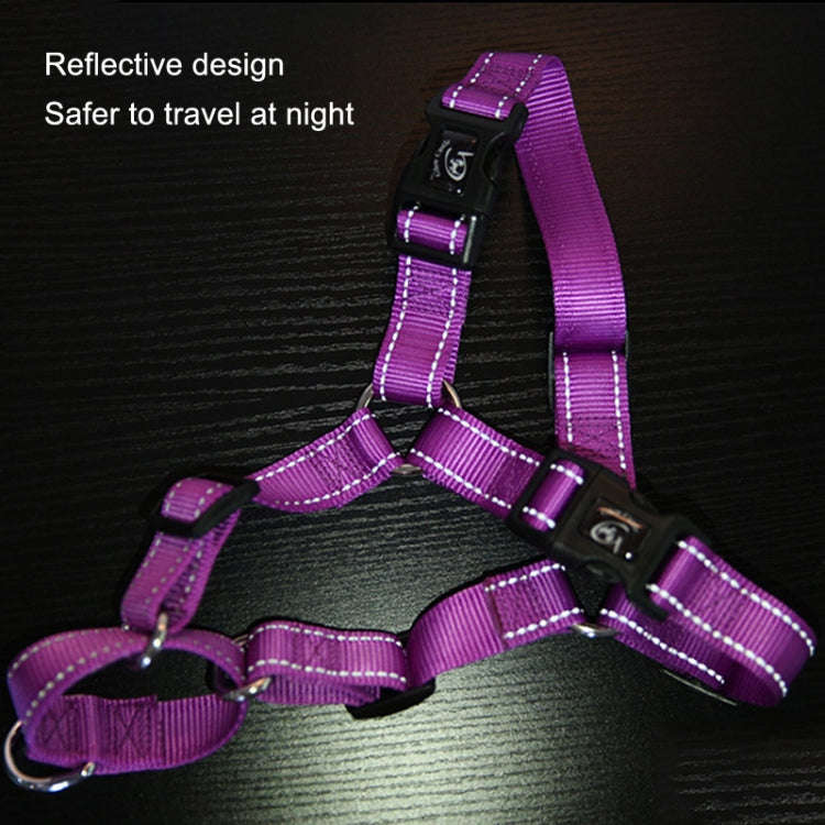 Glow Castle Pet Reflective Nylon Prevent Running Wild Chest Strap, Size: S(Sky Blue)