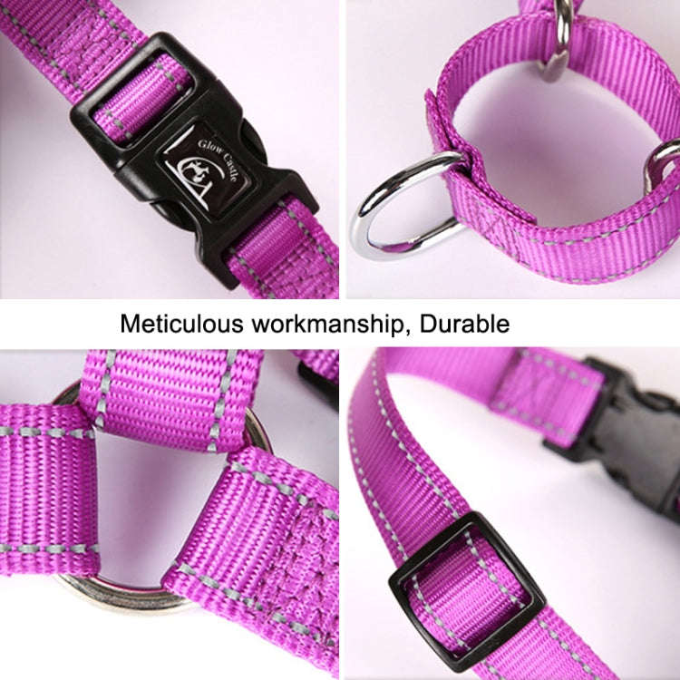 Glow Castle Pet Reflective Nylon Prevent Running Wild Chest Strap, Size: M(Grass Green)