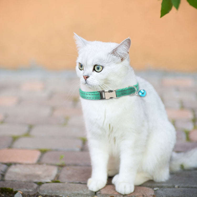 2 PCS Night Reflective Nylon Cat Collar With Bell, Size: XS 1.0x19-30cm(No Carving Purple)